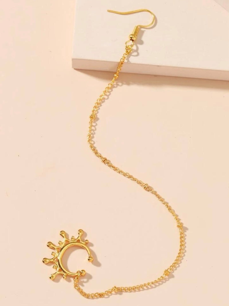 Gold chain-linked septum cuff/earring
