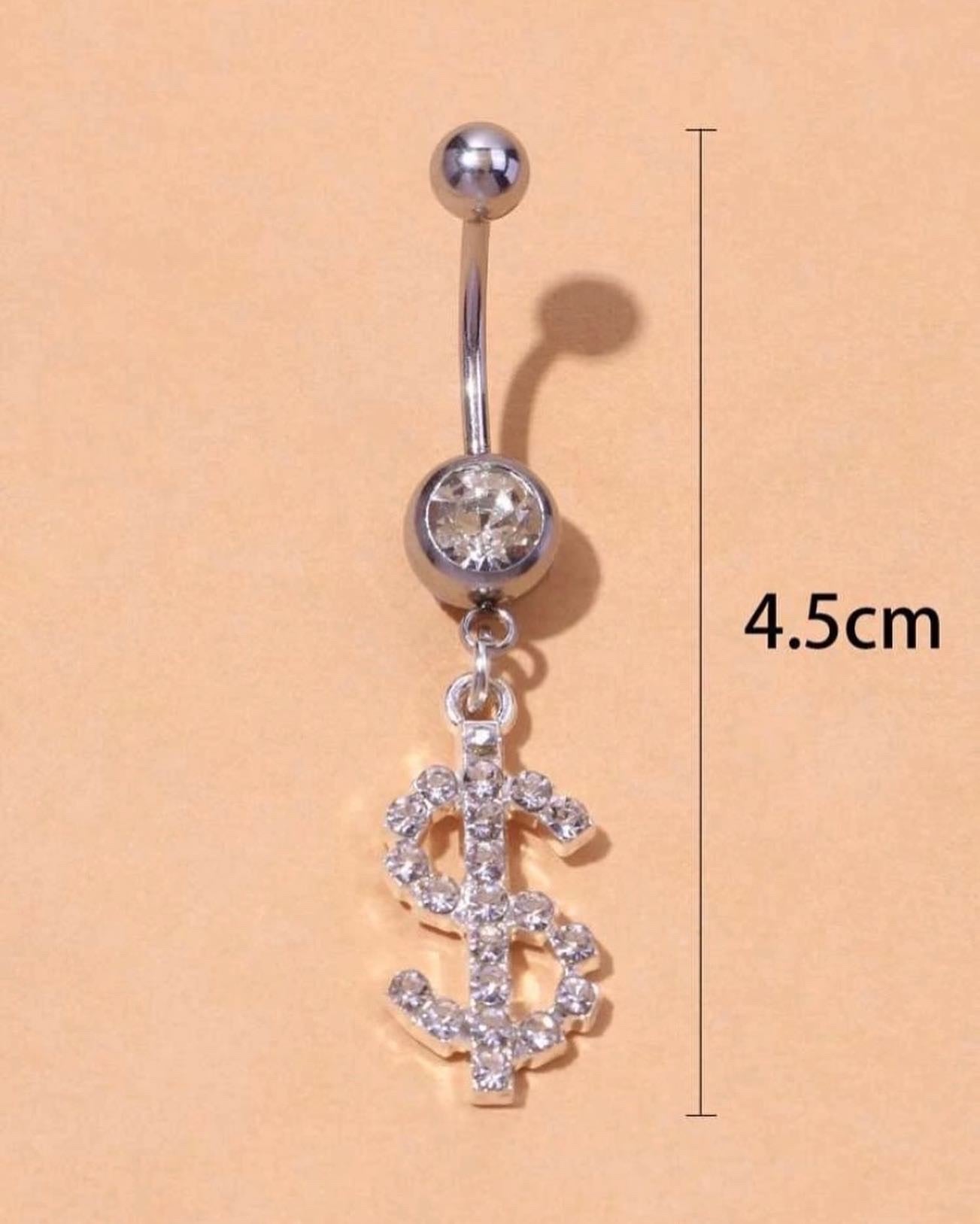 Gold/Silver money $ign belly ring