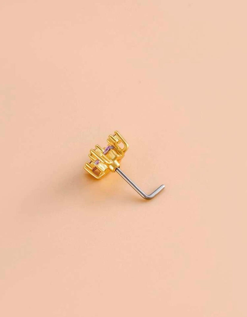 Geometric purple nose stud
