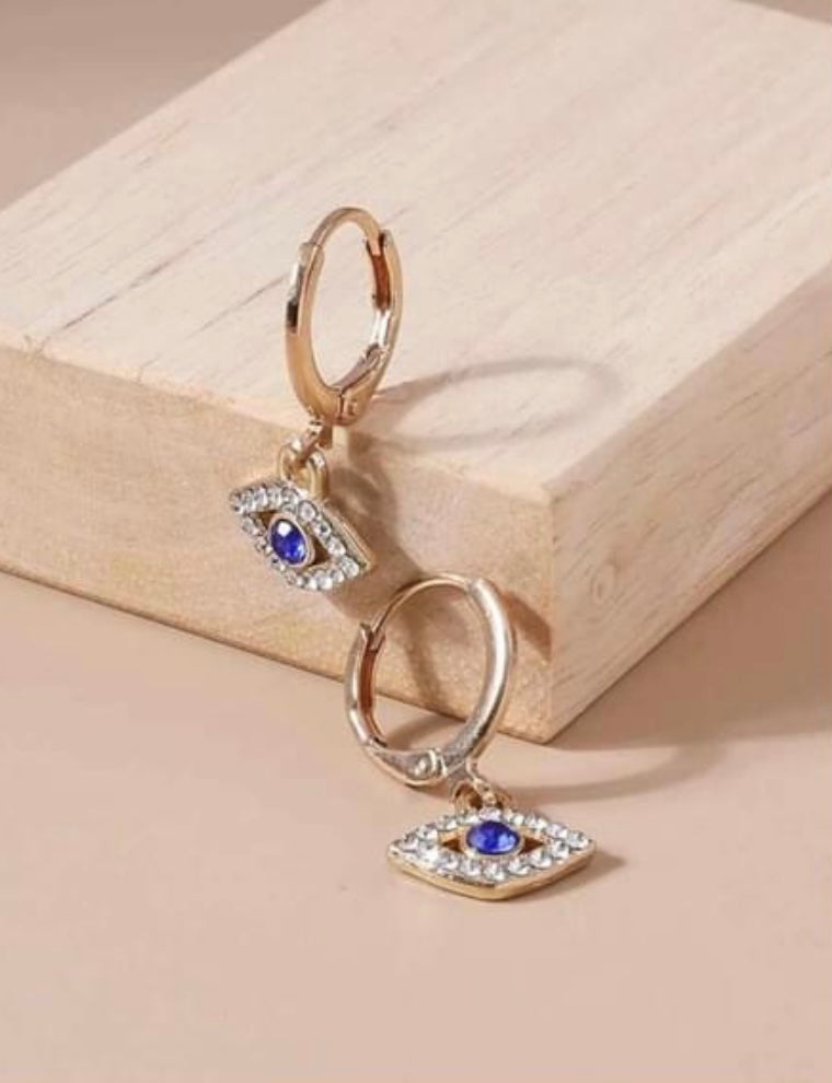 Silver/Gold evil eye earrings
