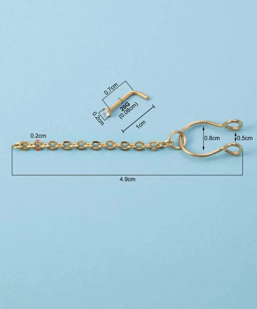 Gold septum cuff/ nose stud set